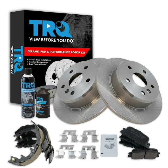 TRQ Rear Brake Pad & Rotor Kit BKA38461 Fits Select 2001-2003 Toyota Highlander