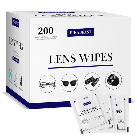 Toallitas para lentes Pikabeast, 200 unidades, para gafas, cámaras y teléfonos