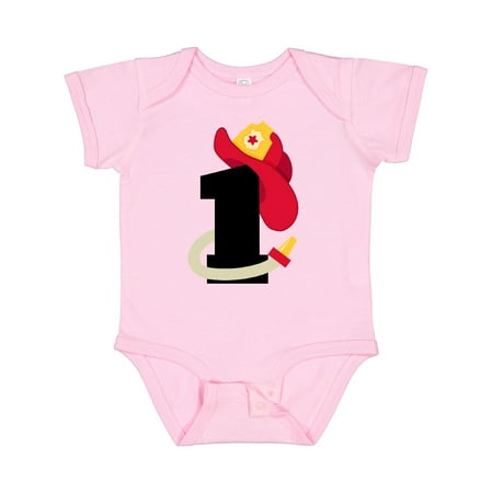 

Inktastic Fireman 1st Birthday Boys or Girls Baby Bodysuit