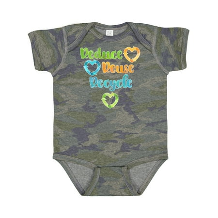 

Inktastic Earth Day Reduce Reuse Recycle with Hearts Gift Baby Boy or Baby Girl Bodysuit