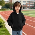 thumbnail image 5 of VIPOIN Boys Girls Zip‑Up Hoodie, Raglan Long Sleeve Soft Sweatshirt with Pockets, Sizes 5-16 Years, 5 of 8