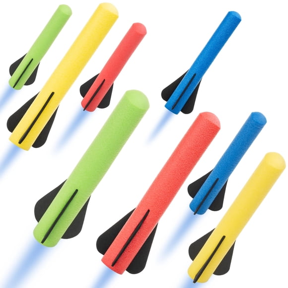 Stomp Rocket Jr Rocket Refills 8 Multi-Color Rockets - Replacement Rockets for Soft Foam Rocket Launcher for Kids - Fun Backyard & Outdoor Kids Toys Gifts for Boys & Girls - Ages 3 & Up