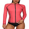 thumbnail image 6 of Women's UPF 50+ Zipper Rash Guard, Water Surfing Long Sleeve Swimsuit, UV/Sun Protection Swim Shirts Wetsuit Top, 6 of 6