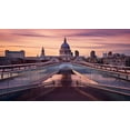 thumbnail image 2 of Roland Shainidze, Dr. 18x12 Gold Ornate Wood Framed with Double Matting Museum Art Print Titled - Millennium Bridge Leading Towards St. PaulS Church, 2 of 4