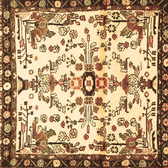 Ahgly Company Machine Washable Indoor Square Animal Brown Traditional Area Rugs, 3' Square