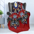 thumbnail image 4 of Mandala Soft Flannel Fleece Throw Blanket, Russian and Ukranian Lace Like Flowers Leaves Swirls Vintage Artwork, Cozy Plush for Indoor and Outdoor Use, 60" x 80", Multicolor, by Ambesonne, 4 of 5