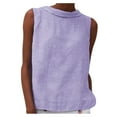 thumbnail image 2 of VKOYWKM Cotton Linen Tank Tops for Women Loose Fit Crew Neck Sleeveless Tops Solid Color Basic Tees Soft Lightweight Casual Tank Tops, 2 of 6