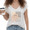 1-White, variant on Women's Retro Checkered Smiley Face V-Neck Sleeveless T-Shirt Blue Fashion Casual Top