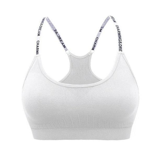 nsendm Female Underwear Adult Tube Bra Sports Bras Padded Seamless High  Impact Support for Yoga Workout Fitness Top Yoga Women(White, L) 