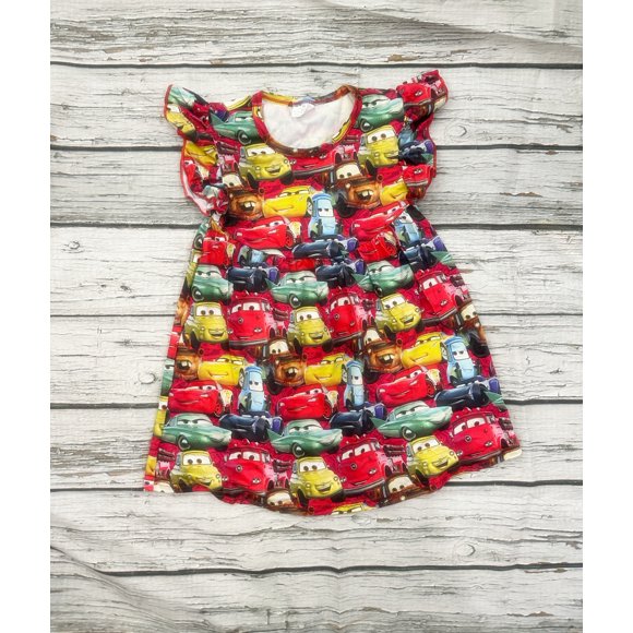 Cars Dress Toddlers and Girls Cotton 2T-3T