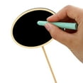 thumbnail image 3 of RENACLIPY Oval Chalkboard Plant Markers Black Wooden Tags for Garden, Herb, Flower Pot Labels and Outdoor Use, 3 of 6