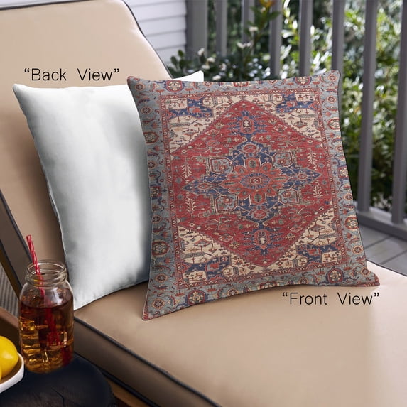 Ahgly Company Outdoor Square Mid-Century Modern Throw Pillow, 18 inch by 18 inch