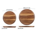 thumbnail image 4 of Advancent Bandejas amarillas de madera de bambú para aperitivos y postres, platos redondos de madera prácticos y ecológicos Cocina y Comedor, 4 of 6
