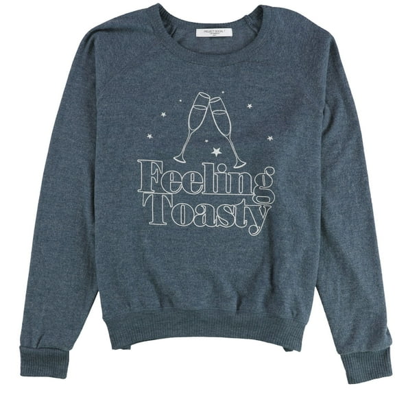 Project Social T Womens Feeling Toasty Sweatshirt, Blue, Medium