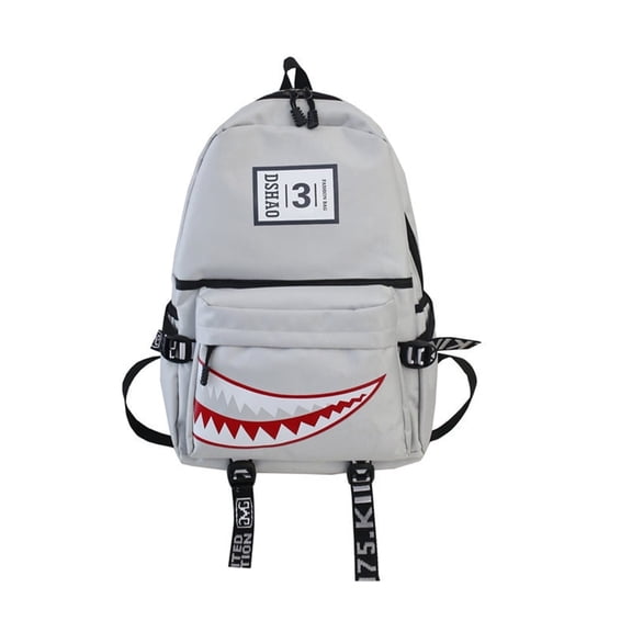 Men's Korean Creative Shark Laptop Backpack Fashion Waterproof Casual Bag Bookbag Travel Daypack