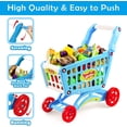 thumbnail image 5 of PayUSD Toy Shopping Cart Toddler Shopping Cart,18'' Pretend Grocery Cart with Pretend Play Food Items Realistic Kitchen Accessories Supermarket Pretend Play Shopping Cart For Kids Doll Size, 5 of 8
