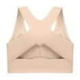thumbnail image 3 of PEASKJP Sports Bras Skin-friendly Push Up Bra Wireless Padded No Underwire Bralettes Lace Plunge Bras Lingerie for Women Beige M, 3 of 5