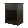 Mainstays 1 Drawer Nightstand with Power, Espresso