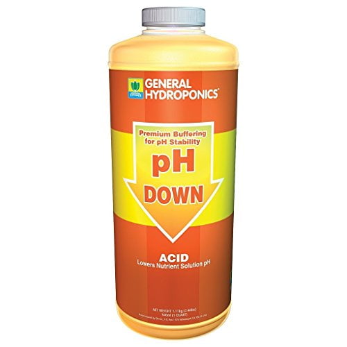 General Hydroponics pH Down Liquid Fertilizer, 1Quart