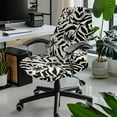 thumbnail image 2 of SCRAWLGOD Palm Zebra Print Breathable Computer Office Chair Cover Easy to Install Seat Covers for Office Chairs Comfortable Anti-Dust High Back Chair Slipcovers, L, 2 of 7