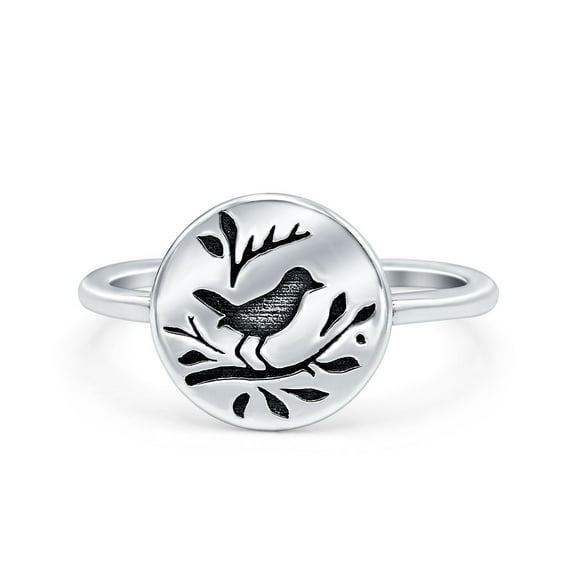 Songbird Band Ring 925 Sterling Silver Size 4