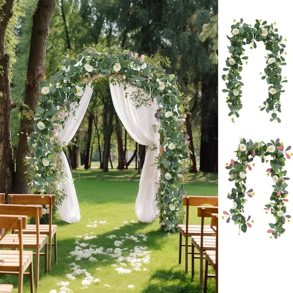 Djibouti Realistic Green Decorative Ivy Vine - Artificial Plant Garland for Wedding Arch Home Dining Table Winding Wall Hanging Ceiling Christmas Decoration, 74.80 in