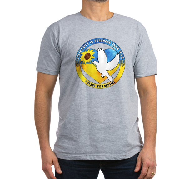 CafePress - I Stand With Ukraine T Shirt - Men's Fitted T-Shirt