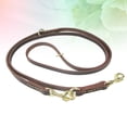 thumbnail image 2 of CIMAXIC 1Pc 2.3M Multifunctional Leather Double-headed Pet Leash Adjustable Pet Dog Walking Training Rope Outdoor Hauling Cable for Cat Dog (Reddish-brown),90.55"X0.47"X0.39", 2 of 4