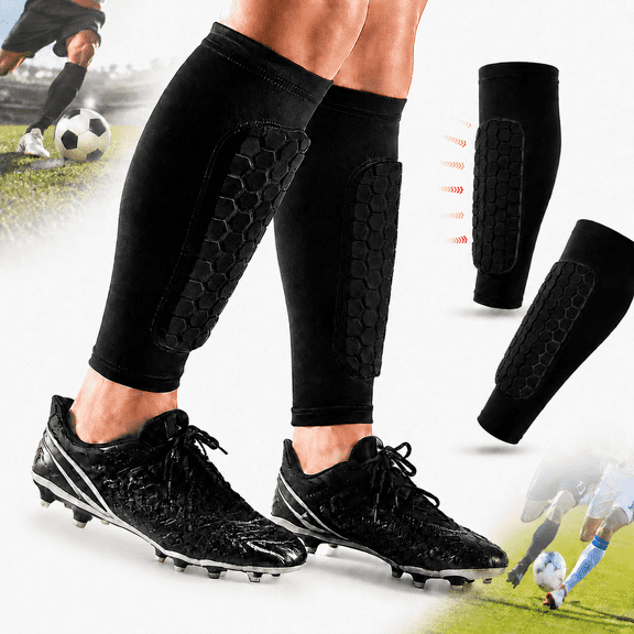 SIISLL Lightweight Adult Soccer Shin Guard, Silicone Black