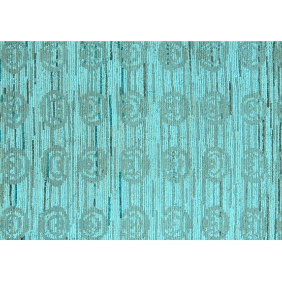 Ahgly Company Indoor Rectangle Abstract Light Blue Modern Area Rugs, 2' x 5'