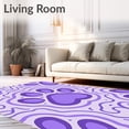 thumbnail image 2 of ODIKA 3'x5' Machine Washable Non-Slip Area Rug, Adorable Puppy Paw Print Decorative Accent High Traffic Rug with Pad, Purple, 579604, 2 of 8