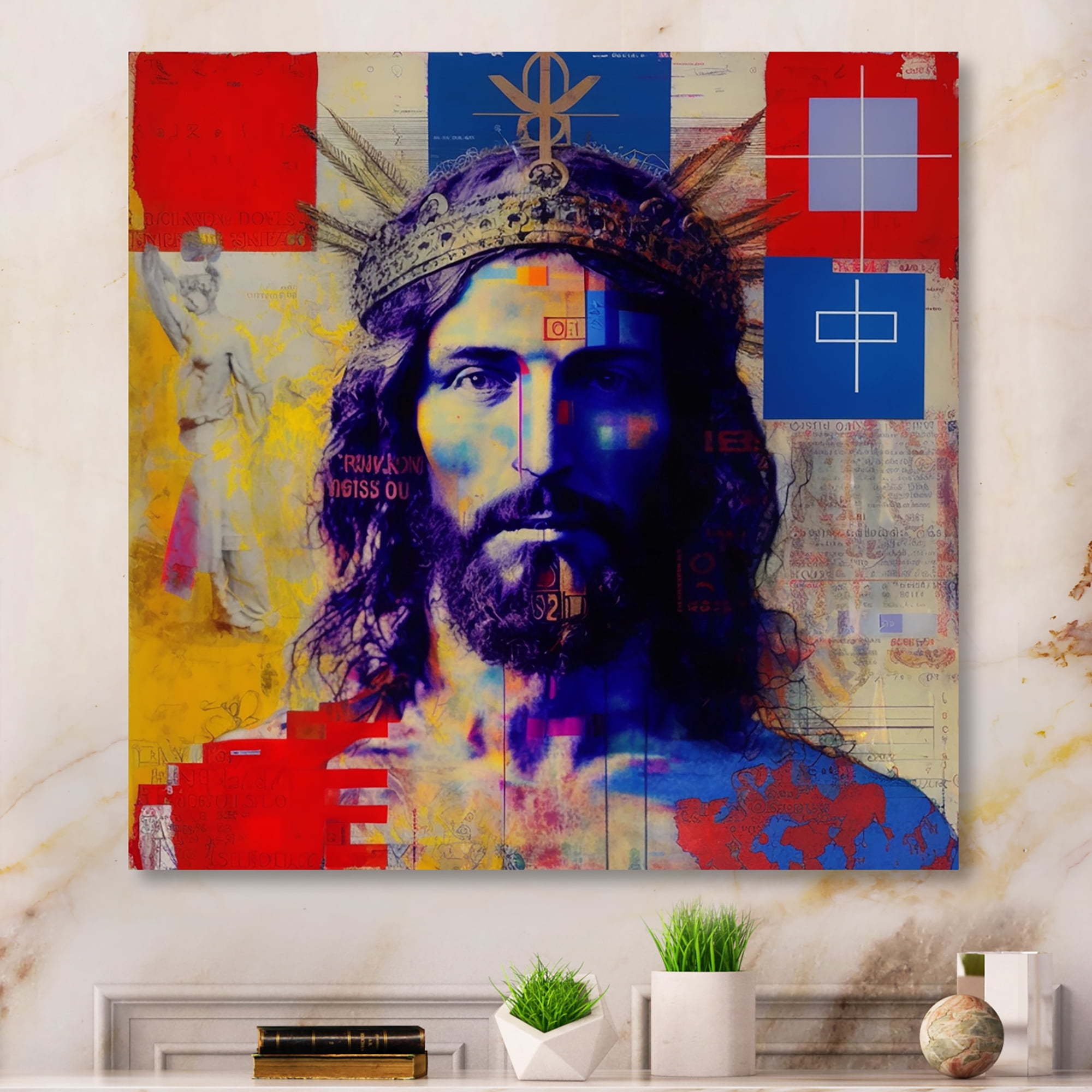 Designart Pop Art Jesus Portrait II Canvas Wall Art