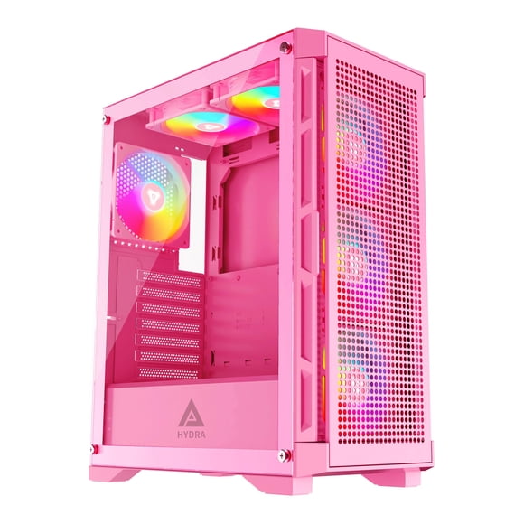 Funda para PC para videojuegos Apevia Hydra-PK Hydra Mid Tower con 6 ventiladores ARGB de 120 mm