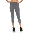 thumbnail image 4 of Reebok Women's High Waisted Capri Workout Leggings - Cropped Performance Compression Gym Tights - Light High Rise Charcoal Heather Grey, Large, 4 of 4