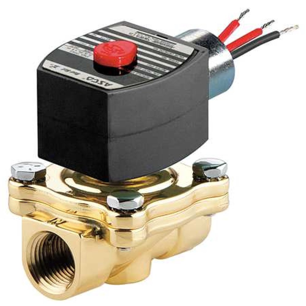 ASCO EF8210G004V 120V AC Brass Solenoid Valve, Normally Closed, 1 in