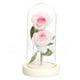 thumbnail image 2 of Rosa de cristal para decoración de bodas | Cúpula romántica de vidrio de borosilicato con base de madera de pino | Exhibición de flores artificiales | Regalo navideño para el hogar | Regalo de, 2 of 3