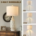 thumbnail image 3 of Farmhouse Lamps for Living Room Set of 2,  Table Lamps for Bedroom with USB A+C Charging Ports, Touch Lamps for Nightstand, 2 Bulbs Included, 3 of 7