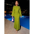 thumbnail image 7 of Green Sparkly Mermaid Hem Bodycon Maxi Dress For Evening Party Dating Formal Occasion, 7 of 7