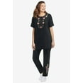 thumbnail image 5 of Woman Within Plus Size 7-Day Knit Embroidered Straight-Leg Pull-On Pants, 5 of 5
