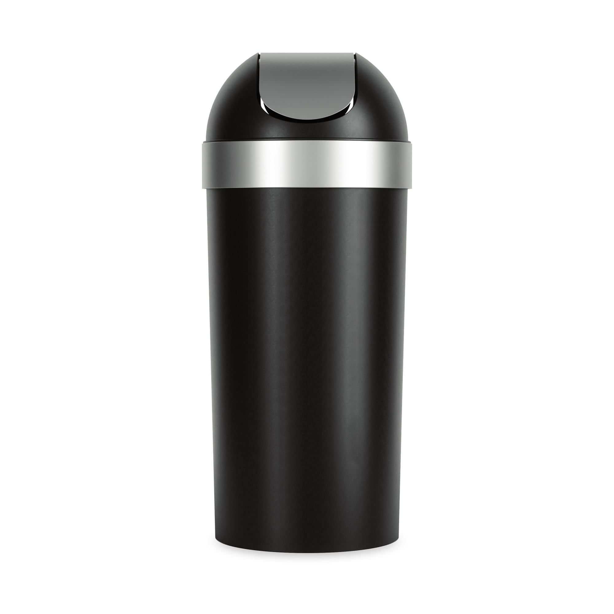 Umbra 16 gal Venti Plastic Swing Top Lid Kitchen Trash Can, Black