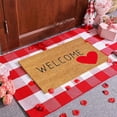 thumbnail image 5 of NANDIYNZHI Valentines Welcome Door Mat Heart Outdoor Welcome Mats for Front Door Non Slip Heart Floor Mat Red White Stripe Valentines Rug for Outside Front Porch Entryway Decor, 5 of 7