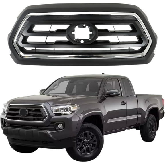 SHZAITOR Front Grille Assembly black with Chrome Molding Replacement for Tacoma 2016-2021