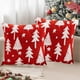 thumbnail image 5 of Funda de Cojín Navideña con Diseño de Copo de Nieve, Terciopelo, Árbol de Navidad y Borde Decorativo., 5 of 6