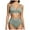 Green, variant on adviicd Womens High Waisted Bikini Sets Modest Tummy Control Swimsuits Cutout Crisscross Ruched Two Piece Bathing Suit (Black,S)