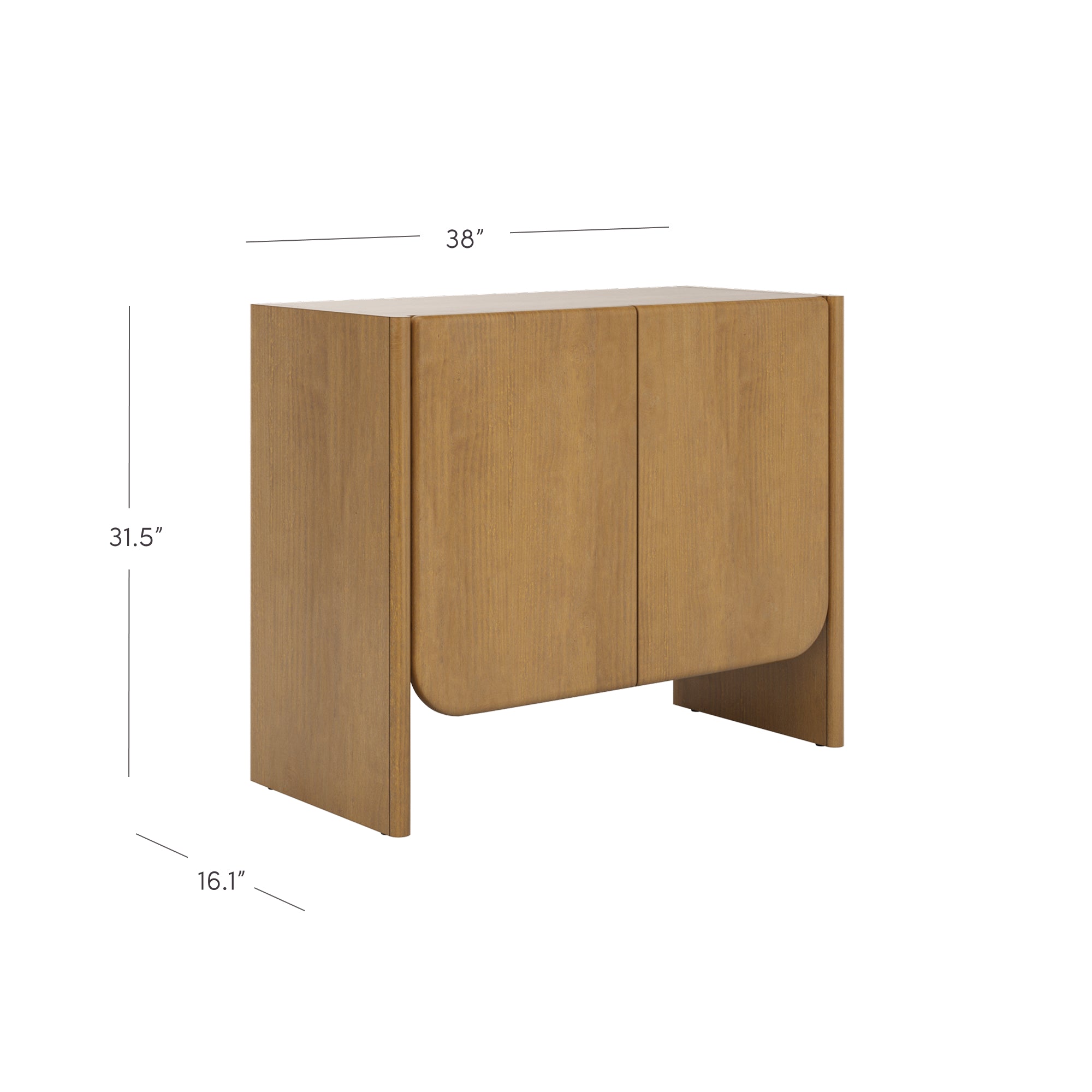 Nathan James Jacala Mid Century Modern Entryway Storage Cabinet with Doors, Living Room Accent Cabinet with Wood Frame, Light Brown