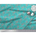 thumbnail image 2 of Soimoi Poly Georgette Fabric Leaves & Floral Block Print Fabric by Yard 42 Inch Wide, 2 of 3