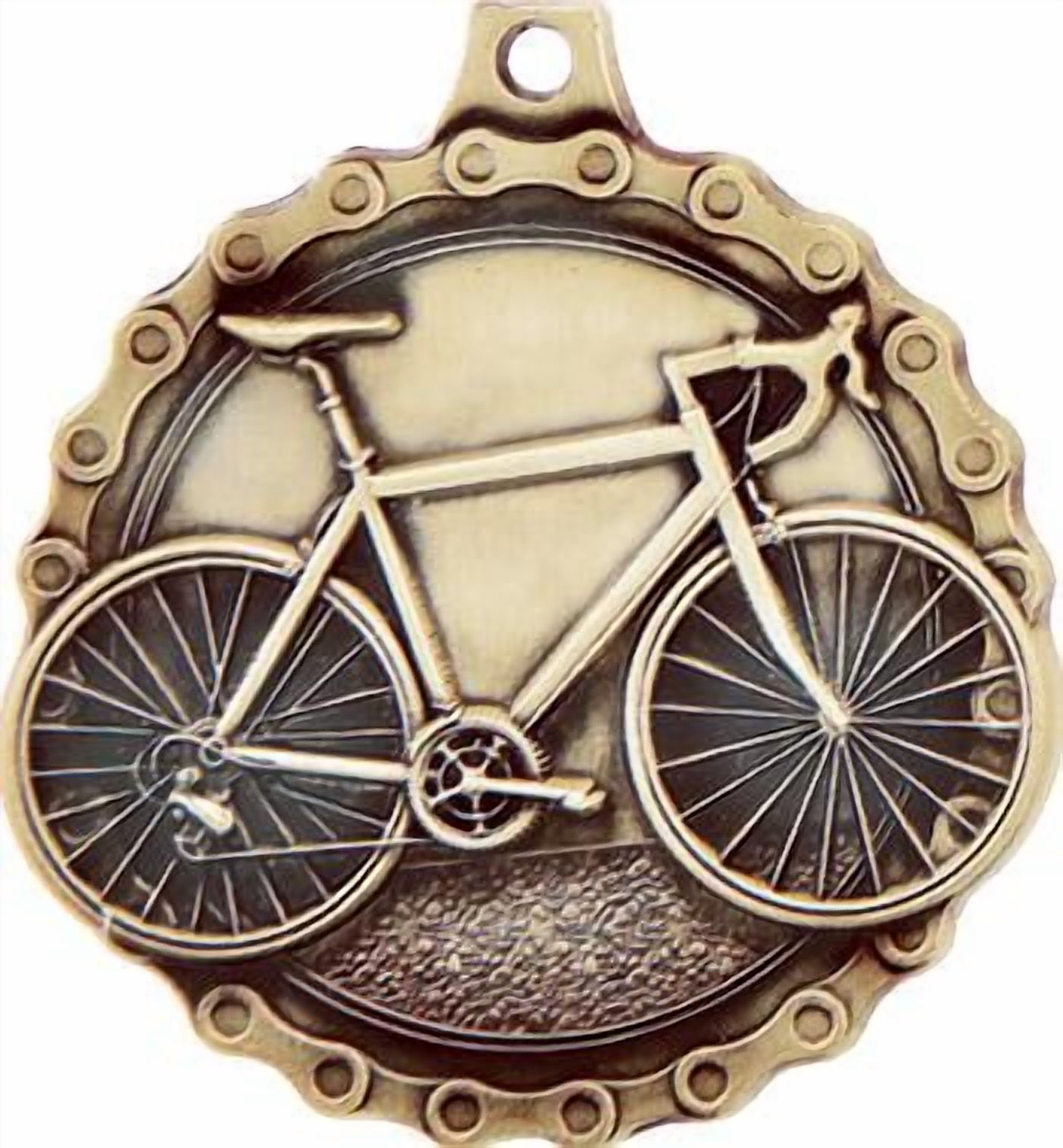 Road Bike Medals, 2" Gold Diecast Road Bike Medal Award 10 Pack