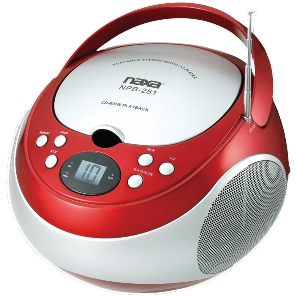 Naxa NPB251 Portable Cd Player With Am/fm Radio Red