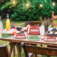 thumbnail image 3 of 25 Pcs Football Party Plates Tableware Set 12 inch Large Football Oval Sports Theme Birthday Party Plate Supplies for Game Time Football Kids, 3 of 6