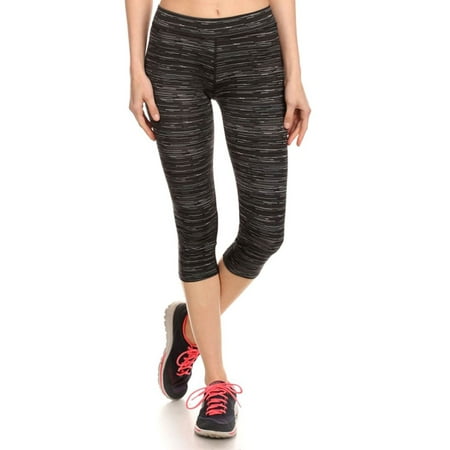 Simplicity Women's High Quality Printed Workout Capri Leggings Yoga Pants, (Best Workout Capris To Hide Cellulite)